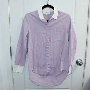 Derek Lam 10 Crosby Button Down Purple Long Sleeve with Collar Button Closure 6